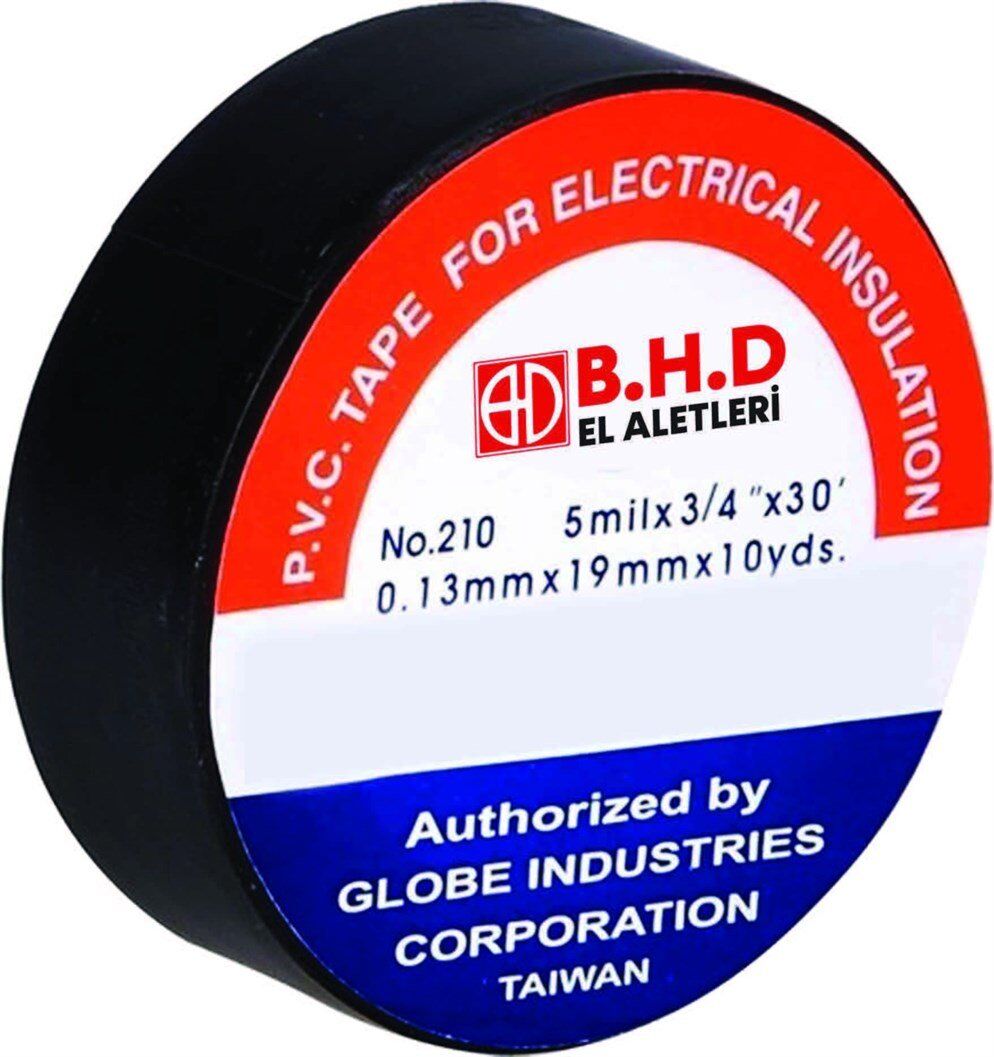 10 Adet BHD Elektrik Bandı Siyah 19mmx10yds Siyah
