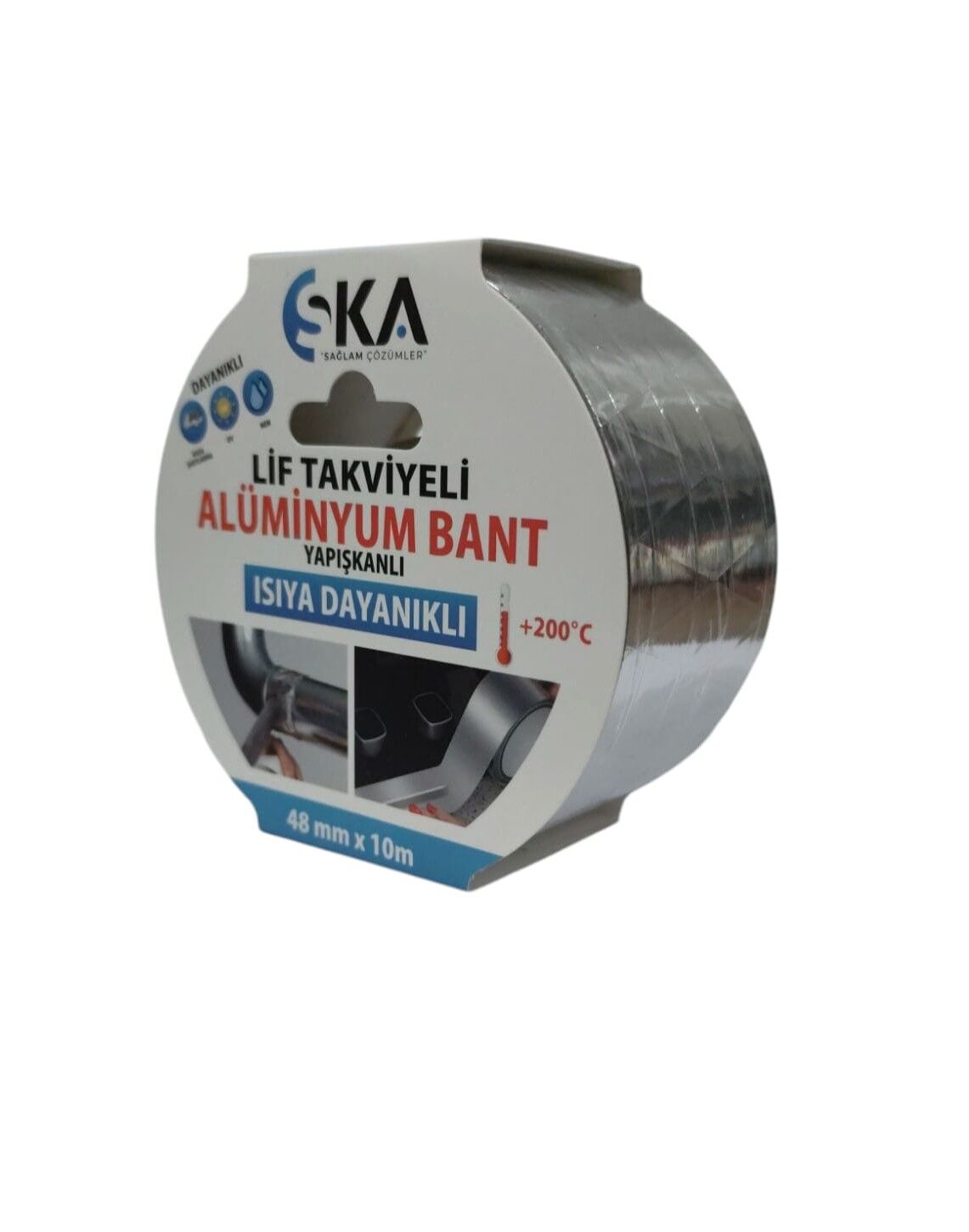 Sağlam Ka Lif Takviyeli Alüminyum Bant 48mmx10m