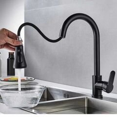 Fleko Eviye Bataryası KS10S01-C Spiralli Siyah Mutfak Bataryası