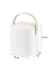 Click Kapaklı Tutma Saplı Iç Kovalı Tezgah Üst Mutfak Çöp Kovası 4 Lt - Beyaz