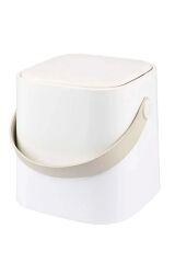 Click Kapaklı Tutma Saplı Iç Kovalı Tezgah Üst Mutfak Çöp Kovası 4 Lt - Beyaz